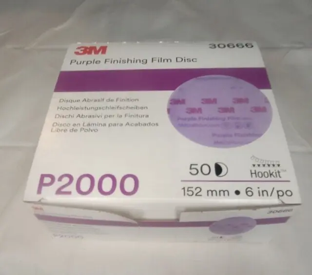 3M 30666 P2000 Purple Finishing Film Hookit? Disc, 6"
