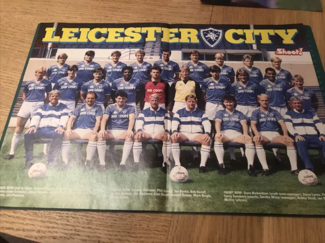 Kit casa vintage Leicester City Squad Team 1987 poster calcio A3