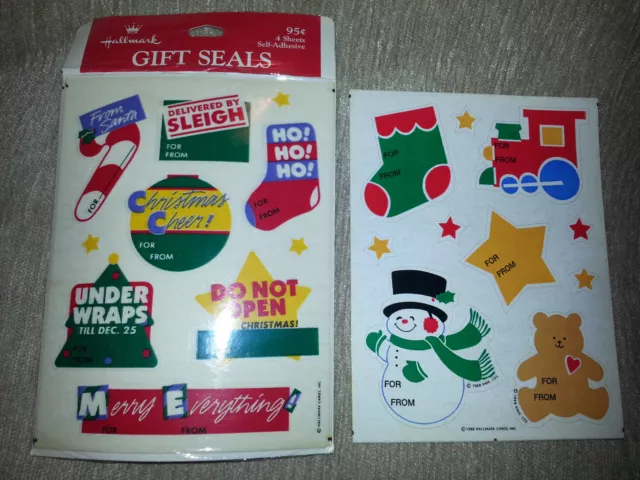 Hallmark Vintage 59 Autoadhesivo Navidad Regalo Sello Pegatina 47 Stars 11 Hojas