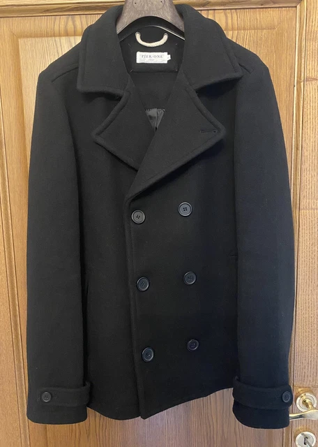 Cappotto Uomo Pier One Doppio Petto Nero Tg. M