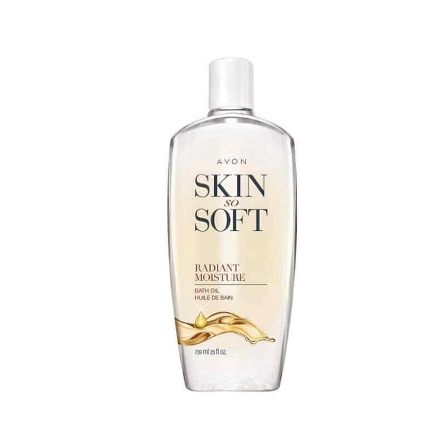 LOTE DE 2 - Aceite de baño humedad radiante tamaño extra tan suave Avon Skin 25 fl oz ~NUEVO~