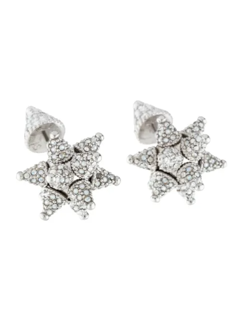 NIB $249 Atelier Swarovski Kalix Double Stud Pierced Earrings Silver #5229371