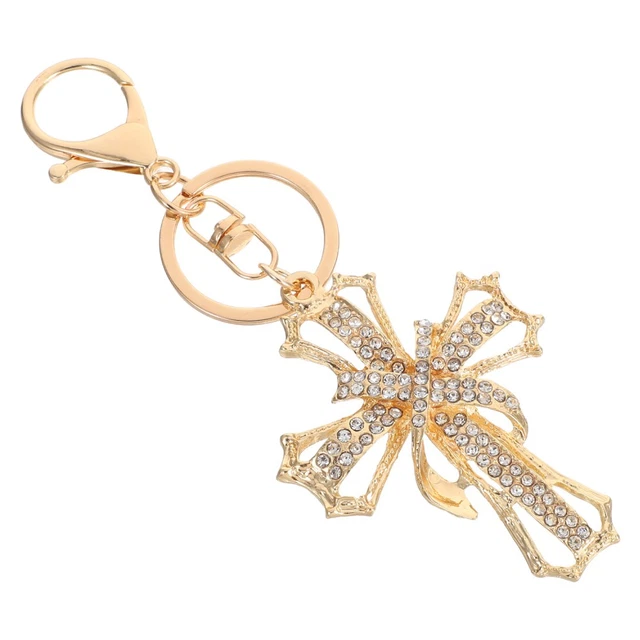 CROSS KEYCHAINS RHINESTONE First Communion Baptism Confirmation ...