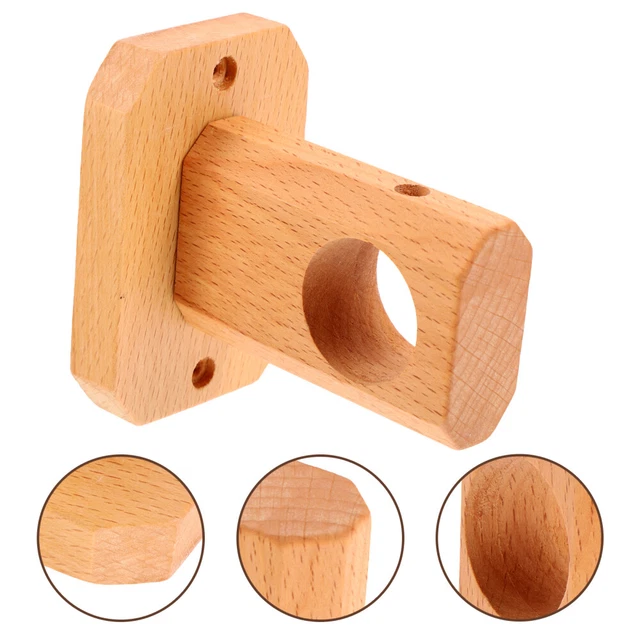 Wooden Drapery Rod Brackets Shower Curtain Rod Bracket Wall-mounted Curtain Rod