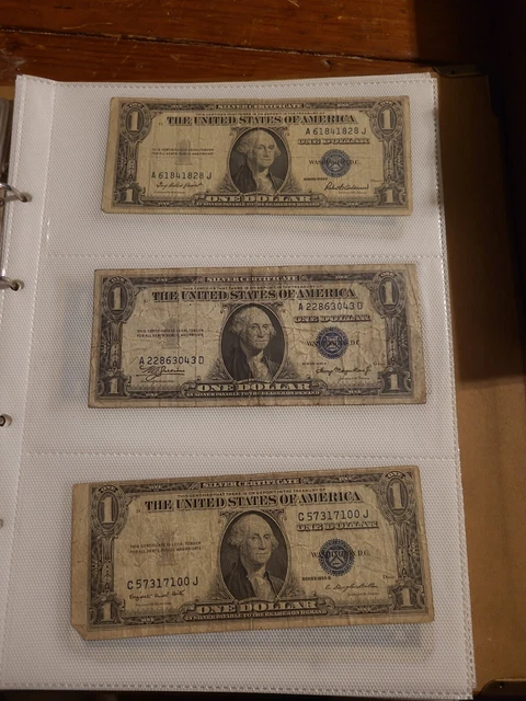 Lot of 15 Old 1935 & 1957 $1 Dollar Bill Silver Certificates Vintage US Notes