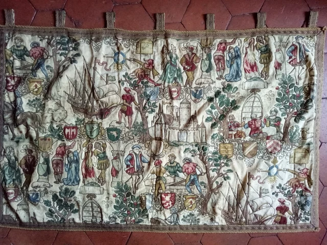 Tapisserie Murale Médiévale Fait Main – Les Vendanges – Canevas Château