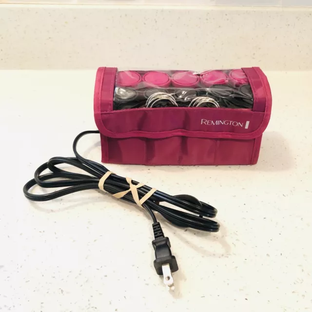 Remington H-1015 Travel Size Hot Rollers Hair Curlers 10 Pageant Compact Purple