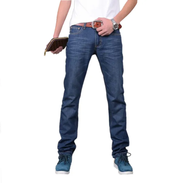 fr Men &#39;s  Classic Jeans ��l��gant Con?u H��t��ro Slim Fit Pantalons