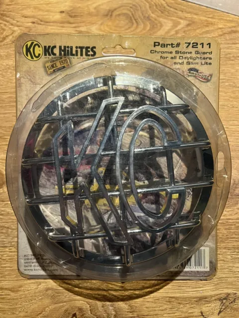 Brand New Sealed 6" KC Hilites Made In The USA Chrome Stone Guard Part #7211