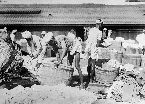 India Maharashtra Mumbai Bombay Indian launderes of the Dhobi c 1921 Old Photo 1