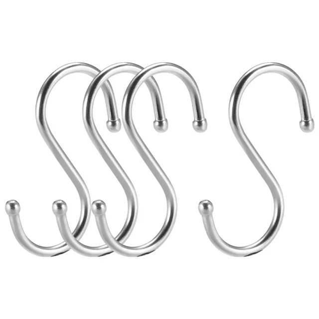 Stainless Steel S Hooks 3 Flat S Shaped Hangers Multiple Uses