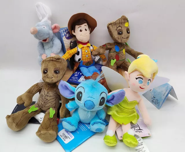 Disney Parks Forky Ratatouille Tinker Bell stitch Groot Magnetic Shoulder Plush