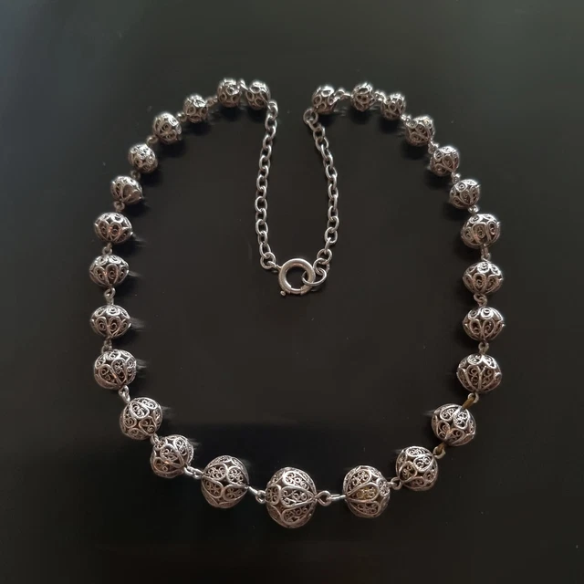 Ancien Collier De Poitrine En Argent – Modèle Festonné, Vintage Et élégant