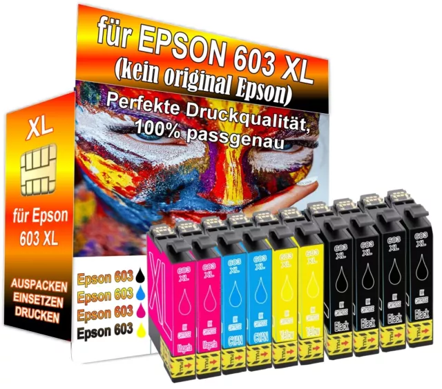 10x Tinten Patronen Drucker Patronen Kompatibel Epson 603XL XP3105 XP4100 XP4105