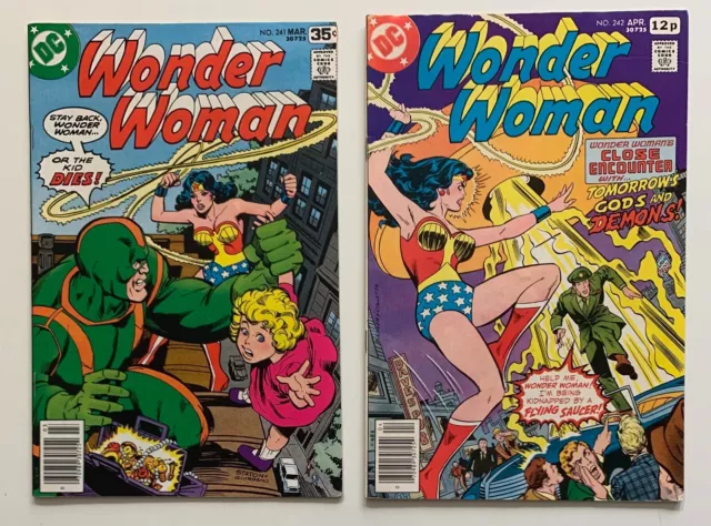 Wonder Woman #241 & 242 (DC 1978) 2 X FN/VF & FN+ Bronze Age comics