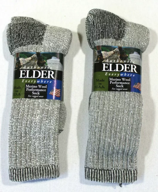 NEW 2 Pair Men’s Authentic Elder Merino Wool Performance Socks Size 9-11