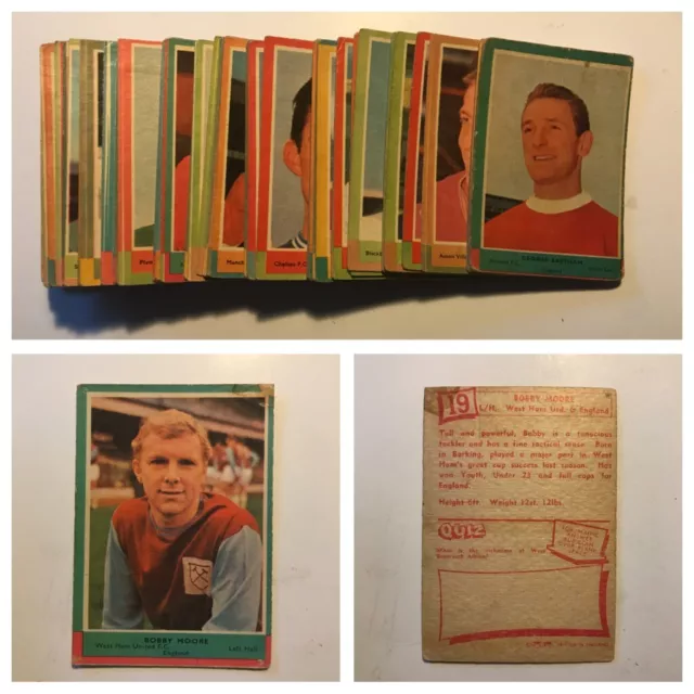 A&BC RED/WHITE BACK 1964 "Quiz" FOOTBALL TRADE CARDS. various quants available