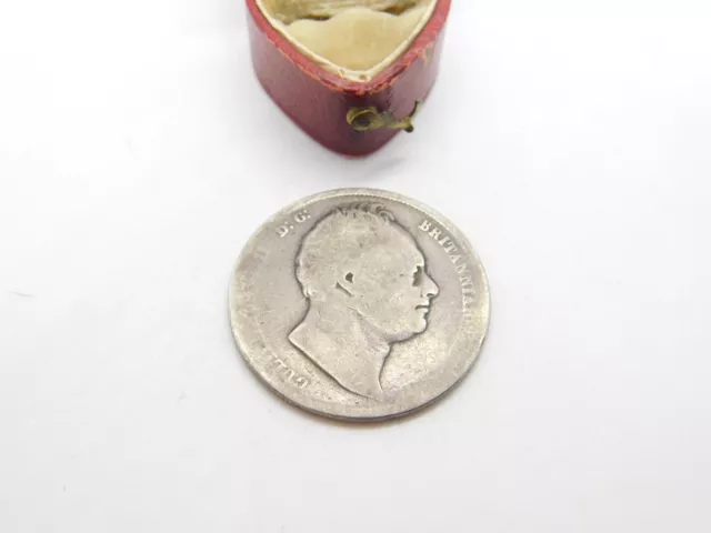 King William IV Sterling Silver Half Crown Coin 1834 Antique Fair-Worn Condition