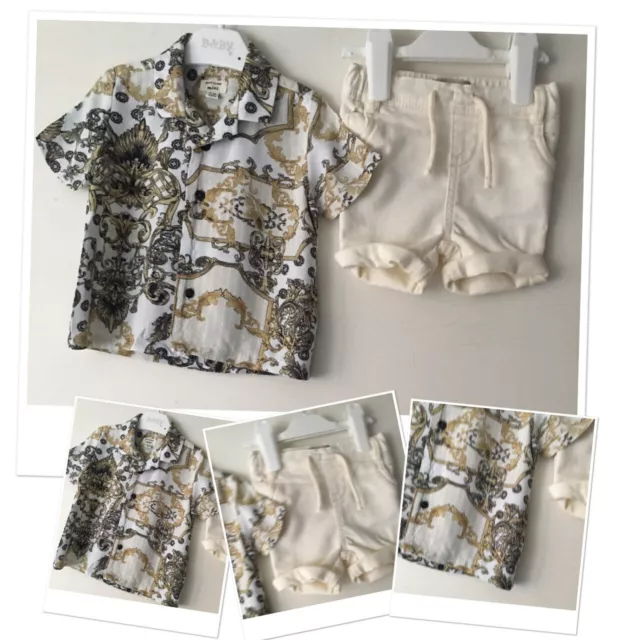 Camicia estiva mini bambino River Island & pantaloncini in PRPRK 3-6 mesi