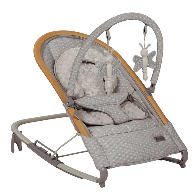 Serenity Baby Rocker W/3 Positions Back Rest with Full Recline Removable Toy Bar
