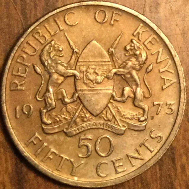 1975 Kenya 50 Cents Coin