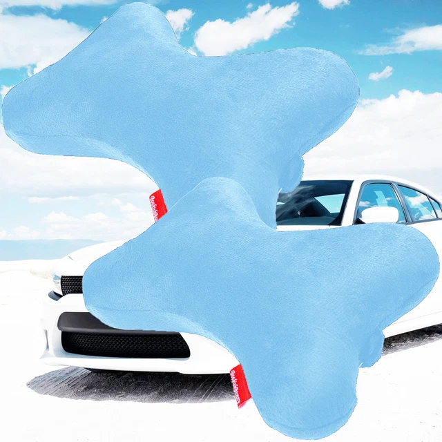 2x Dog Bone Car Neck Pillows Head Rest Memory Foam Travel Trip Posture Support