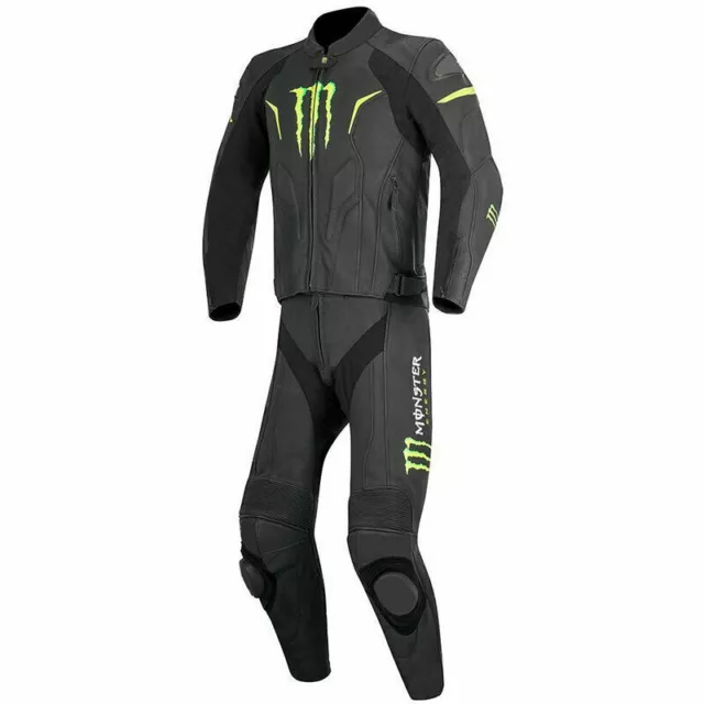 Monster Motorbike Racing Leather Suit High Quality Cow Leather in all sizes