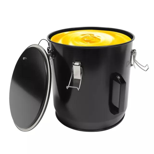 Grease Disposal Bucket Oil Bucket Oil Filtering Container 22.71L/6Gal Black