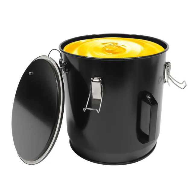 NEW Fryer Grease Bucket Black Oil Bucket Oil Filtering Container 22.71L/6Gal