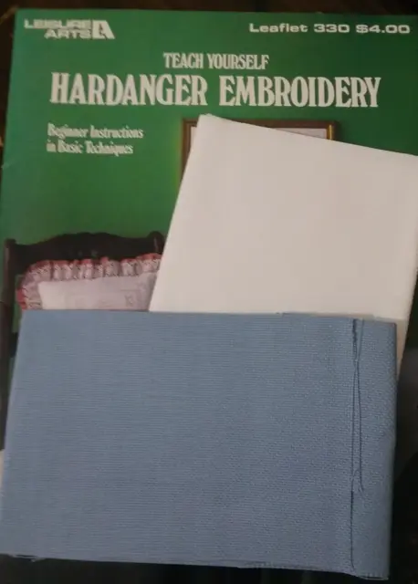 Folleto de bordado Hardanger, muestra y tela enséñate artes de ocio