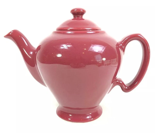 HALL VINTAGE MCCORMICK Tea Company Burgundy Maroon Teapot Baltimore MD