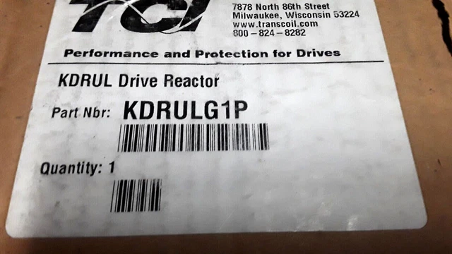 TCI KDRULG1P  KDRUL Drive Reactor New NIB