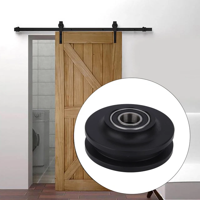 2PCS Heavy Duty Barn Door Wheel Rail Sliding Gate Roller Hardware Plastic MX