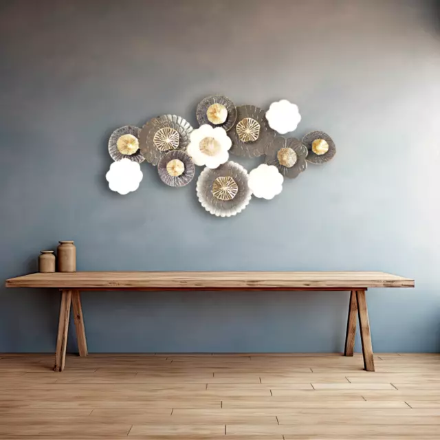 NEW 135cm Metal Wall Art Flowers Wall Decor Home Decor