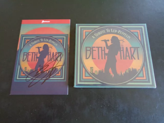 Beth Hart Autogramm Tribute To Led Zeppelin Cd & Signierte Postkarte.