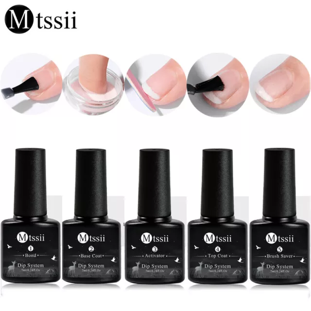 5 x Mtsii 7 ml attivatore superiore sistema liquido per unghie immersione in polvere per unghie