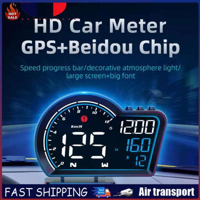 HD GPS Speed Detector Security Alarm Car GPS MPH Detector Auto Smart Speedometer