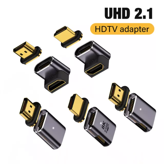 8K HDMI 2.1 Magnetic Adapter Extender 90 Right Angle Connector for Laptop HDTV
