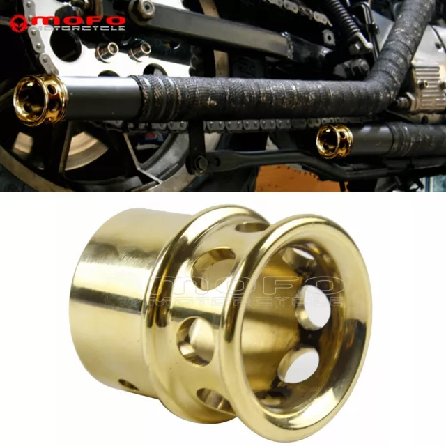 1-3/4" Brass Drilled Exhaust Tip For Harley Bobber Chopper Old School Motorcycle