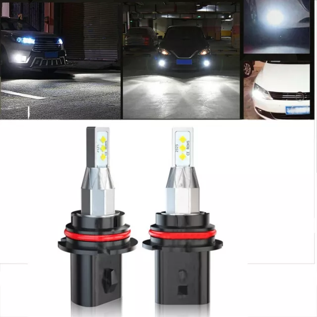 9007 HB5 LED-Headlight Bulbs High Low Beam 6000K White Fanless Bright 2X