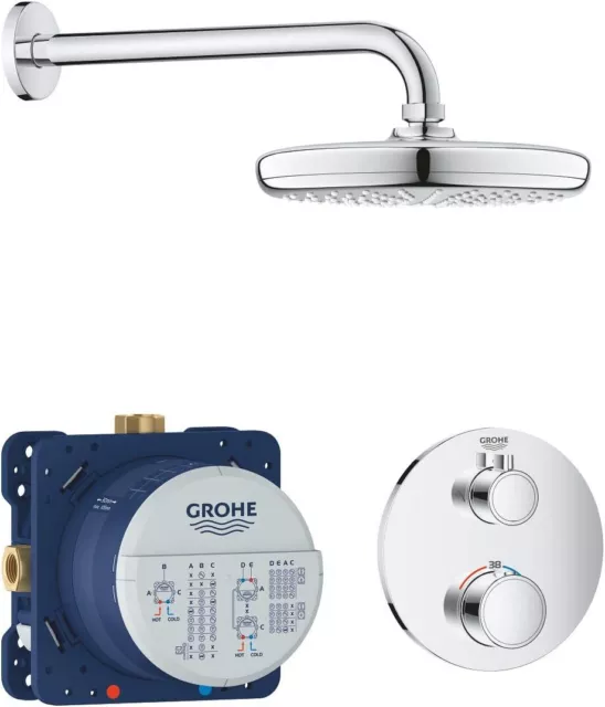 GROHE Grohtherm - Thermostat Set (Rapido SmartBox, Tempesta 210 Kopfbrause, Rain