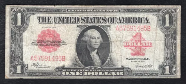 Fr 40 1923 $1 One Dollar Red Seal Legal Tender United States Note