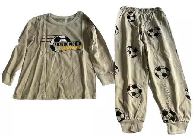 Boys Snug Fit Cotton Pajamas Set - Grey Soccer - Size 6 Years