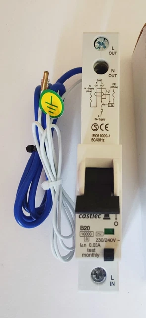 20A SINGLE POLE RCBO - B Type Castlec £9.50 - PicClick UK