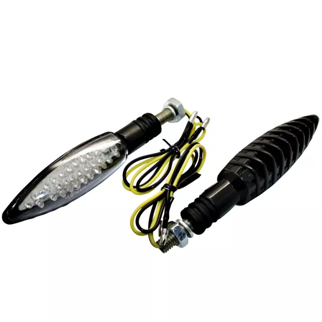 2x LED Mini Blinker Arrow Motorrad Custom schwarz orange kurz passend für KTM G