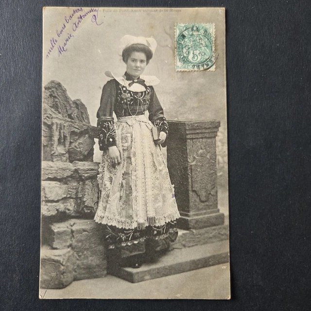 Carte Postale Ancienne – Finistère, Pont-l'Abbé, Costume Breton Timbrée