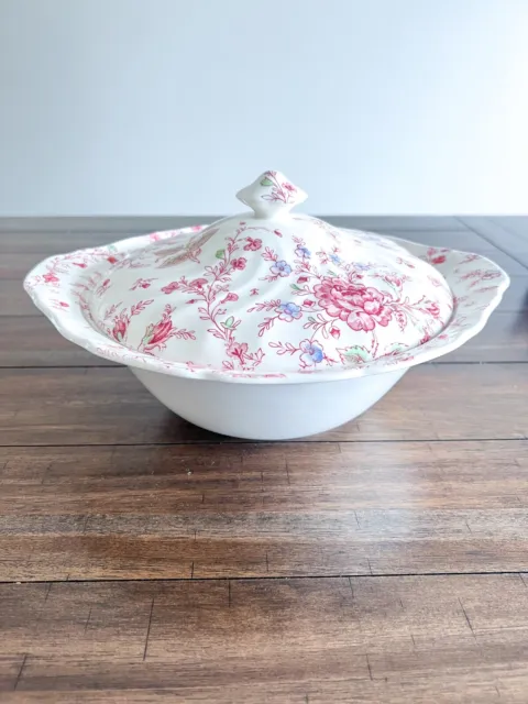 Johnson Brothers Rose Chintz Vegetable Bowl with Lid