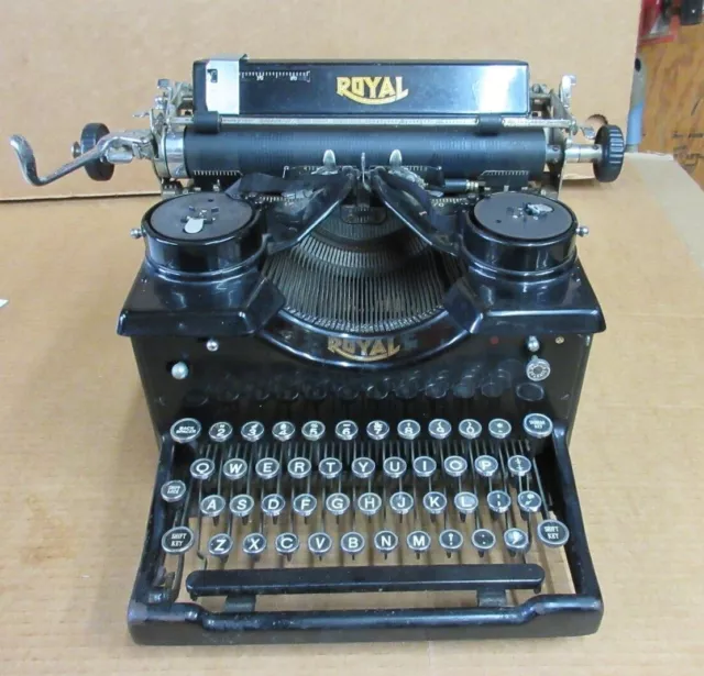Antique Royal 10 Dual Glass Panel Desktop Typewriter