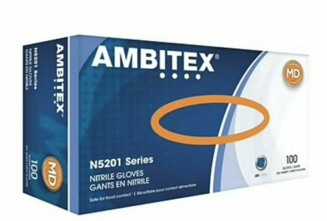 Ambitex N5201 Nitrile Powder Free Gloves - 1000 per Case