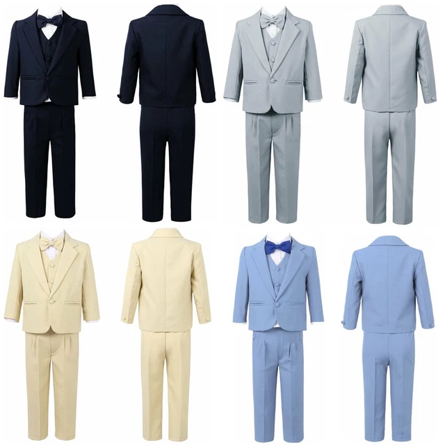 Kinder Jungen Anzug Set Gentleman Blazer Fliege Hemd Weste Hose Taufe Hochzeit